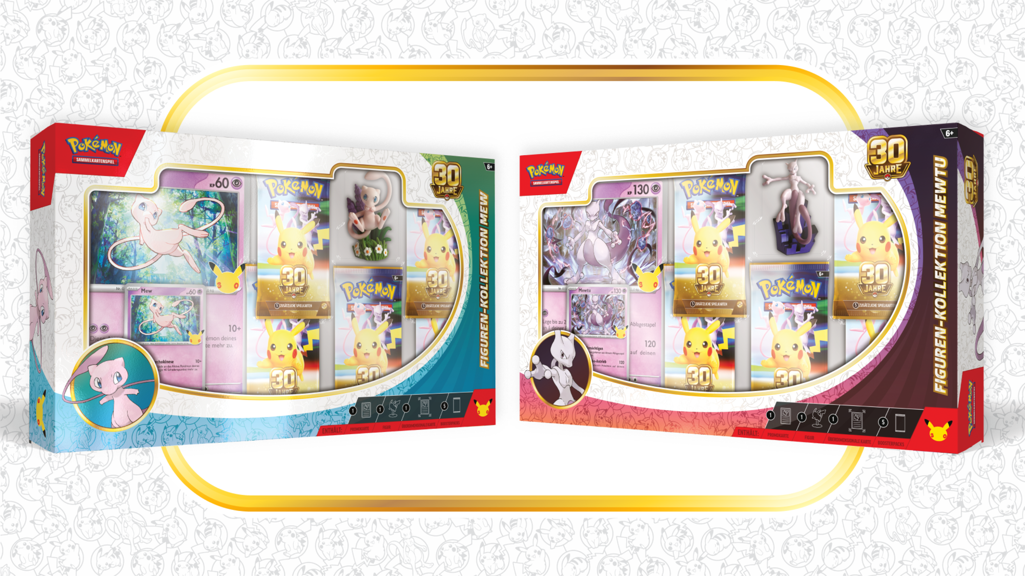 Pokémon-Sammelkartenspiel: Figuren-Kollektion 30 Jahre: Mew & Figuren-Kollektion 30 Jahre: Mewtu