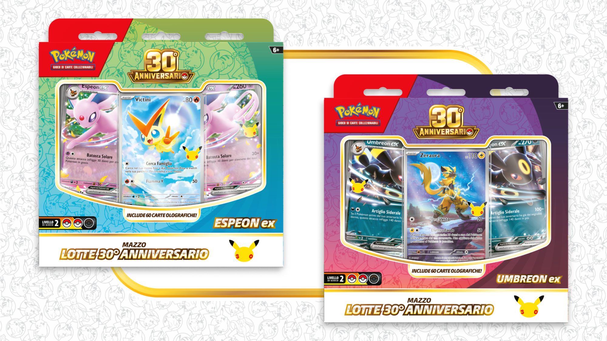 Mazzo Lotte Espeon-ex e Mazzo Lotte Umbreon-ex dell’espansione 30° Anniversario del GCC Pokémon