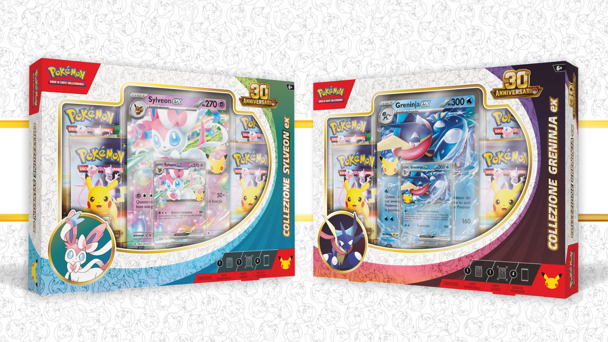 Collezione Sylveon-ex e collezione Greninja-ex dell’espansione 30° Anniversario del GCC Pokémon