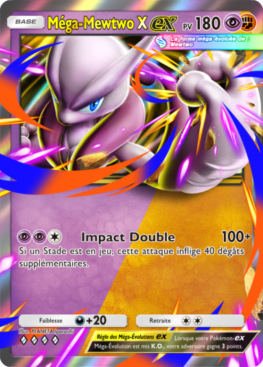 Carte officielle Méga-Mewtwo X-ex de Fusion Double dans Pokémon TCG Pocket