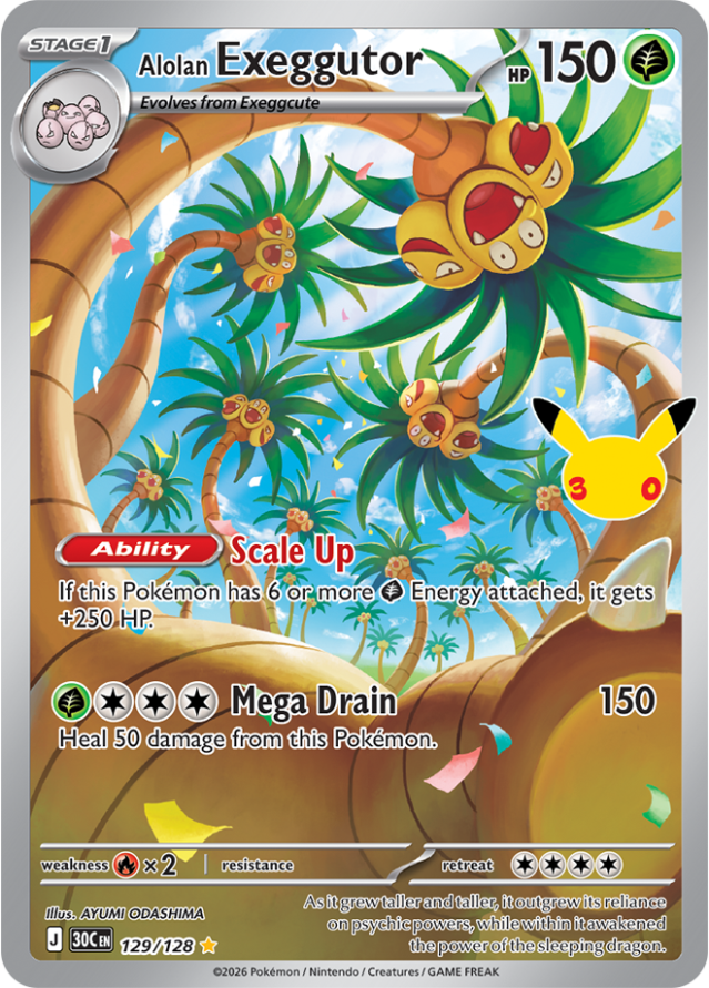 Alolan Exeggutor 129/128 from Pokémon TCG 30th Celebration