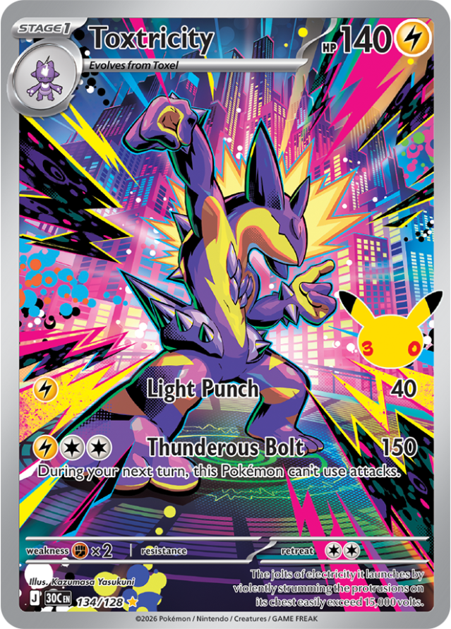 Toxtricity 134/128 from Pokémon TCG 30th Celebration