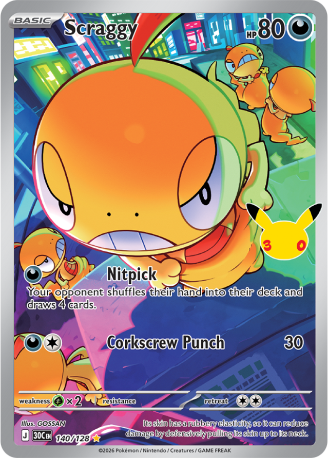 Scraggy 140/128 from Pokémon TCG 30th Celebration