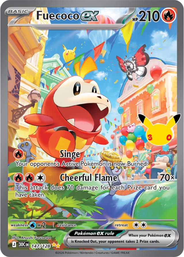 Fuecoco 147/128 from Pokémon TCG 30th Celebration