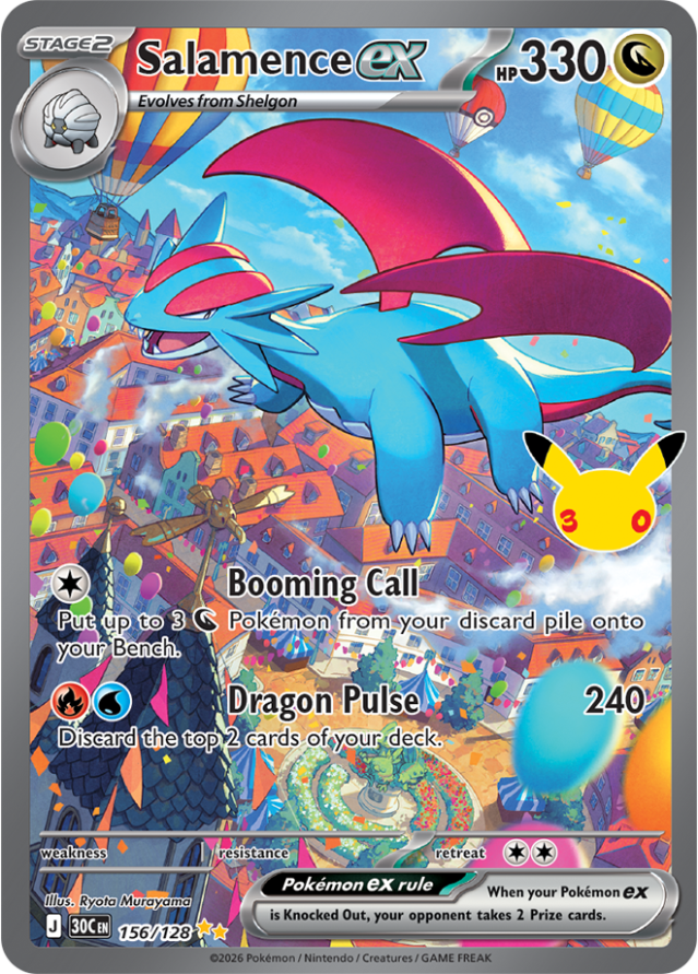 Salamence ex 156/128 from Pokémon TCG 30th Celebration