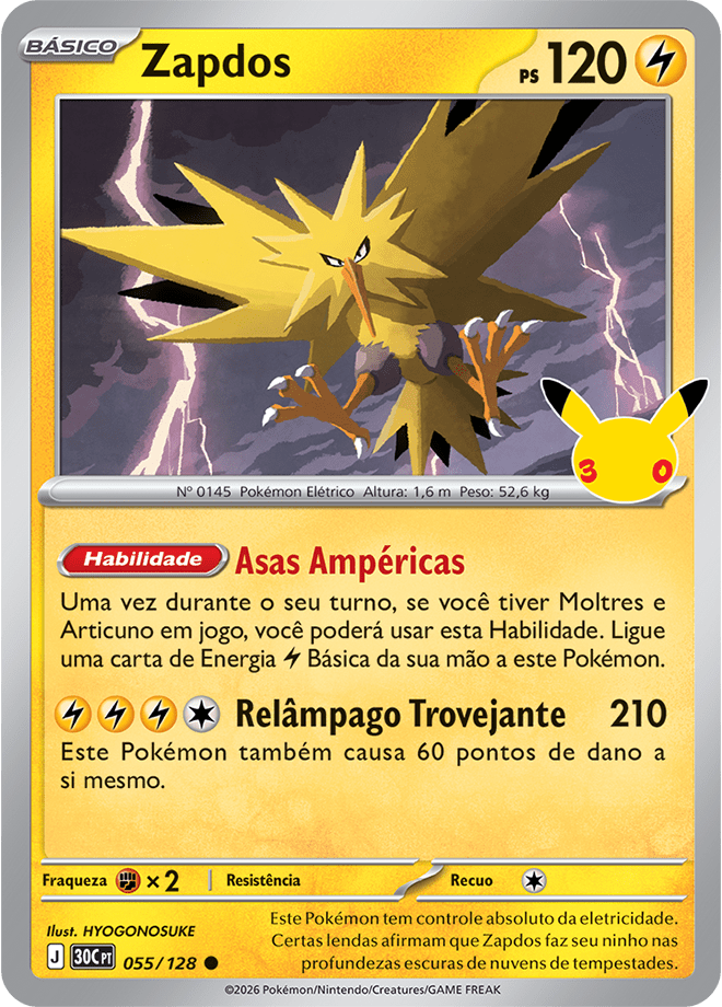 Zapdos — carta Pokémon TCG