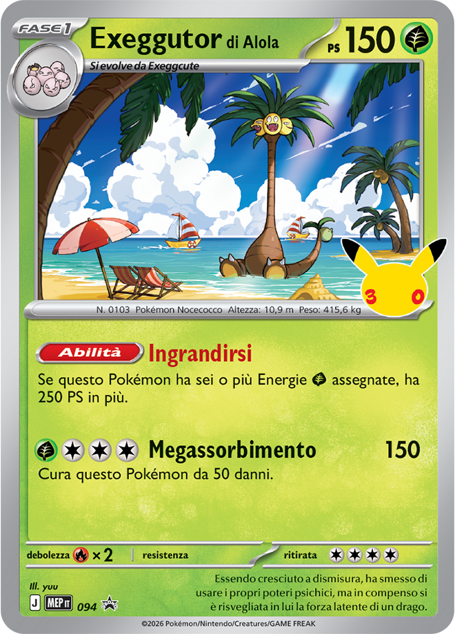 Collezione con adesivi dell’espansione 30° Anniversario del GCC Pokémon