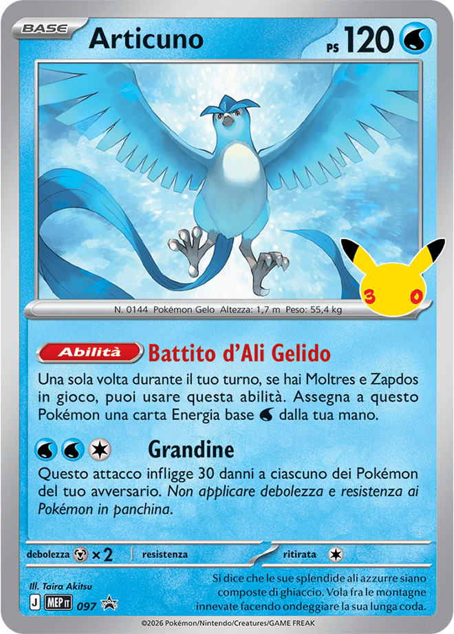 Collezione con poster dell’espansione 30° Anniversario del GCC Pokémon
