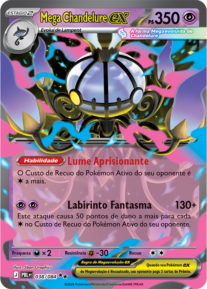 Mega Chandelure ex Pokémon TCG Megaevolução Escuridão Absoluta