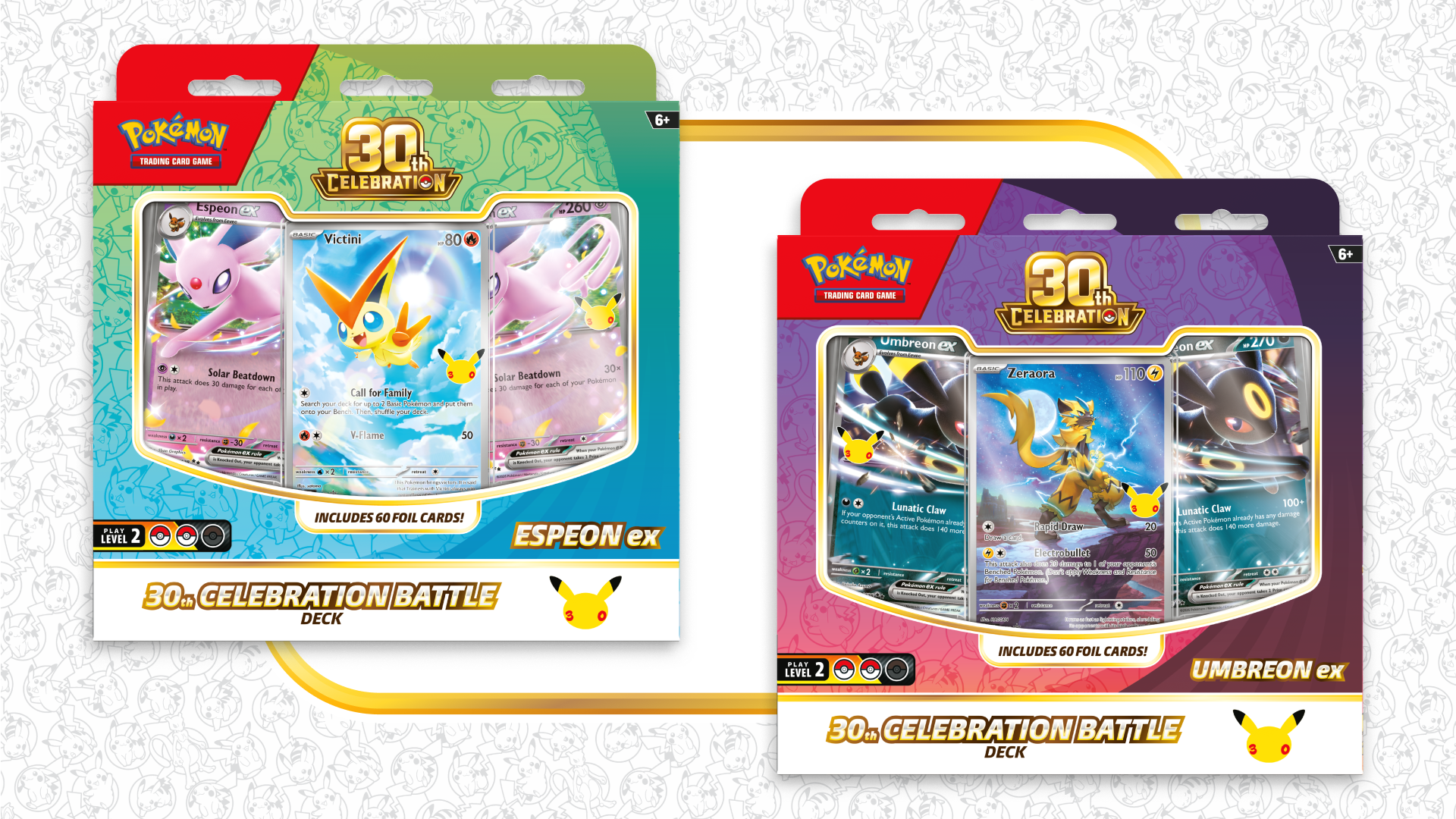 Pokémon TCG 30th Celebration Espeon ex and Umbreon ex Battle Decks