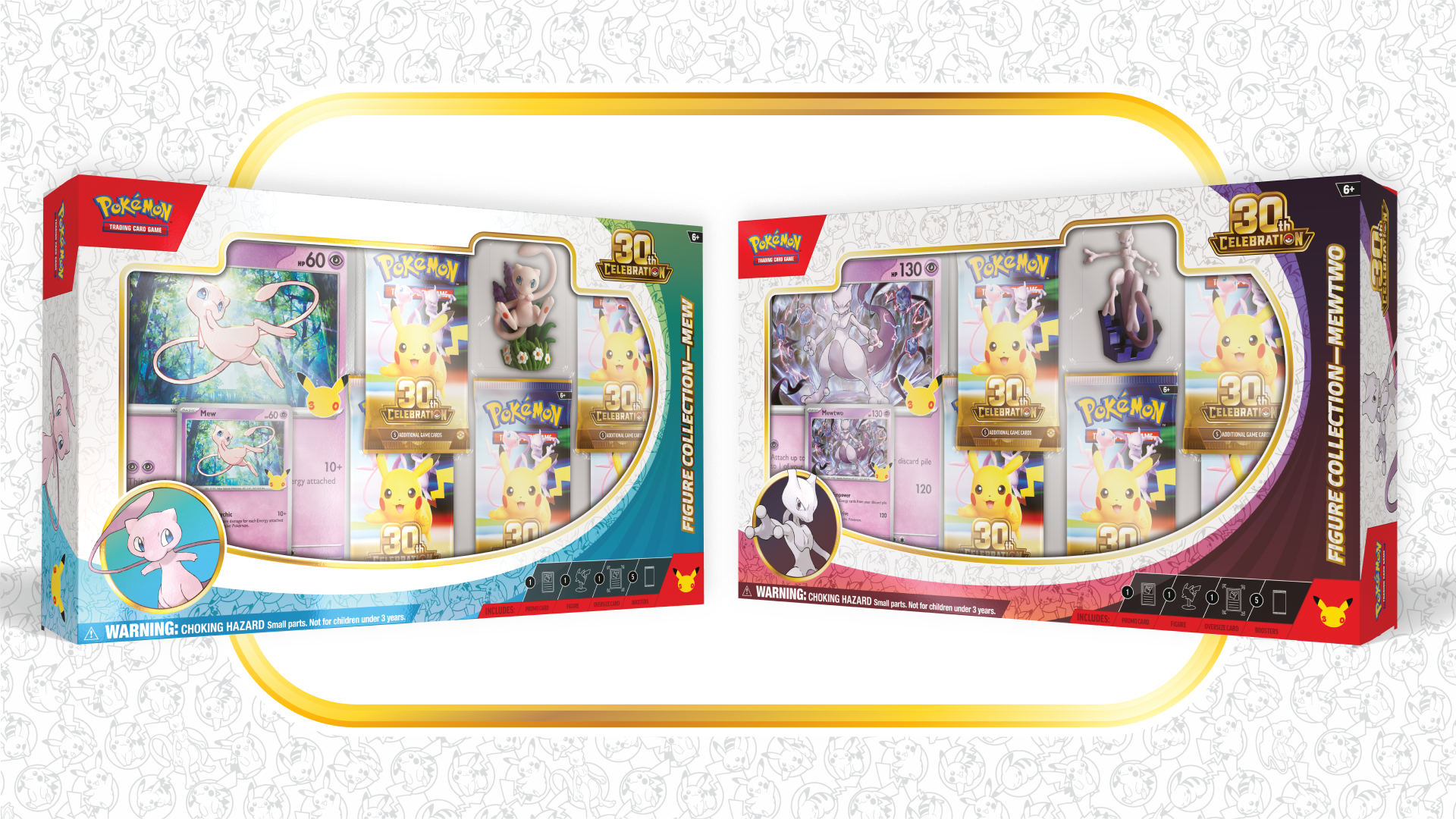 Pokémon TCG 30th Celebration Mew and Mewtwo Figure Collections