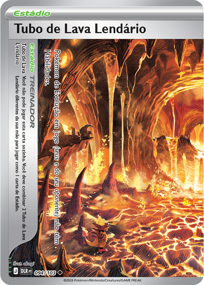 Tubo de Lava Lendário — carta Pokémon TCG