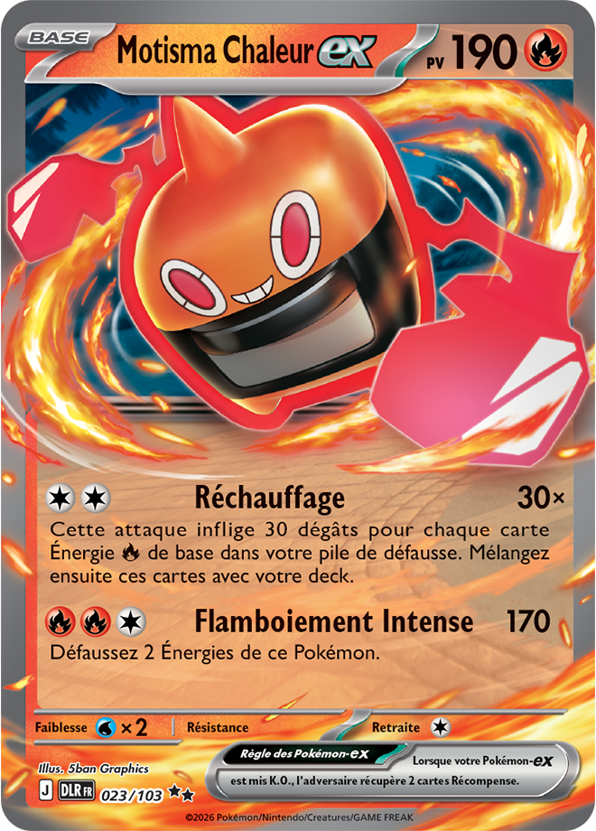 Carte française Motisma Chaleur-ex DLR 23 de Méga-Évolution – Règne Delta