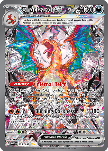 scarlet and violet obsidian flames rare cards CHARIZARD EX 2023 POKMON & #228/197 HYPER TAG 9 - OS - Pre-Owned The Most Expensive Cards To